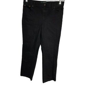 Lauren Ralph Lauren Women's Size 10 P Classic Straight Black Jeans W/ Stretch